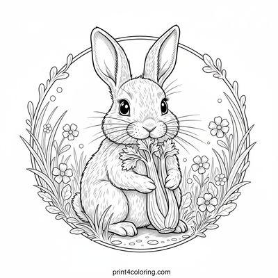 Sunny Bunny's Garden Celery Feast - free printable coloring page