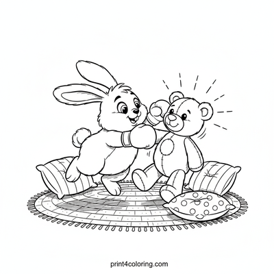 Bunny's Cozy Sparring Practice - free printable coloring page