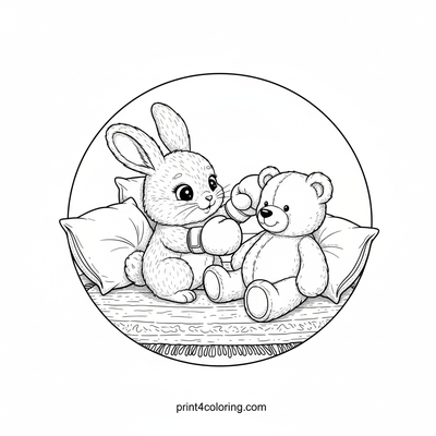 Bunny's Gentle Practice: Cozy Playtime - free printable coloring page