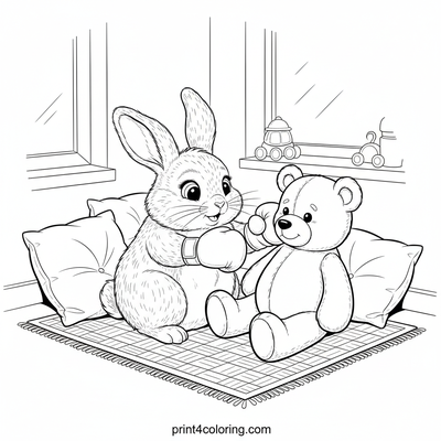Fluffy Boxer Bunny's Gentle Practice - free printable coloring page
