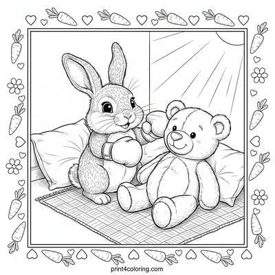 Fluffy Bunny's Gentle Practice - free printable coloring page