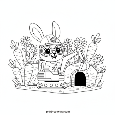 Bunny's Big Dig Adventure - free printable coloring page