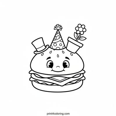 Burger's Silly Hat Parade - free printable coloring page