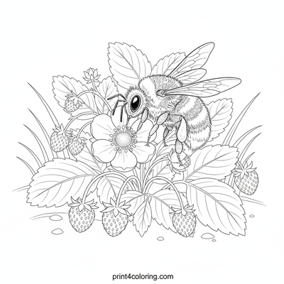 Bumblebee's Berry Blossom Ballet - free printable coloring page