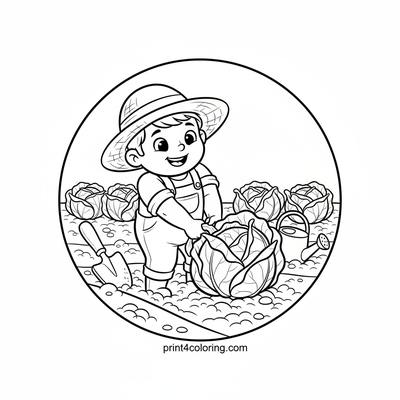 The Great Cabbage Pull - free printable coloring page