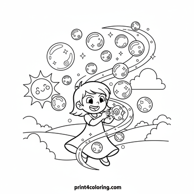 Buttercup's Magical Bubble Blast! - free printable coloring page