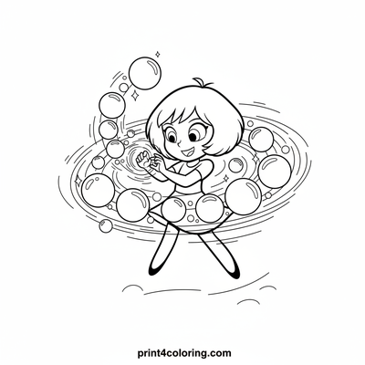 Buttercup's Dazzling Bubble Whirlwind - free printable coloring page
