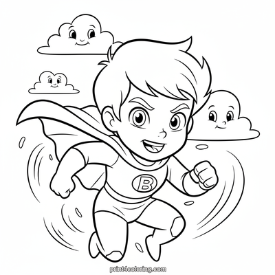 Buttercup's Dashing Cloud Race - free printable coloring page