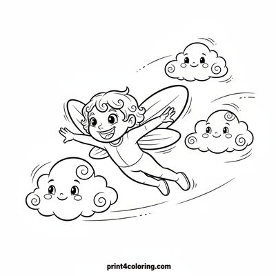 Buttercup's Speedy Sky Race - free printable coloring page