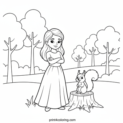 Buttercup and Her Woodland Pals - free printable coloring page