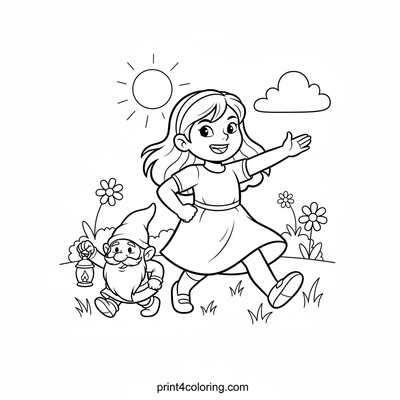 Brave Buttercup and Her Woodland Pal - free printable coloring page