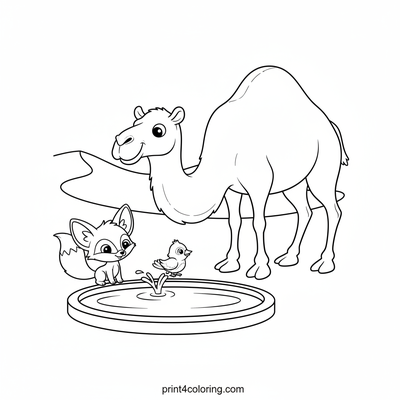 Kindness at the Oasis - free printable coloring page