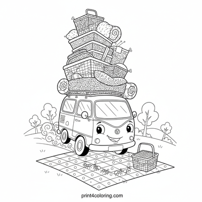 The Camper Van's Epic Picnic Adventure - free printable coloring page