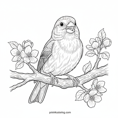 Canary's Morning Serenade - free printable coloring page