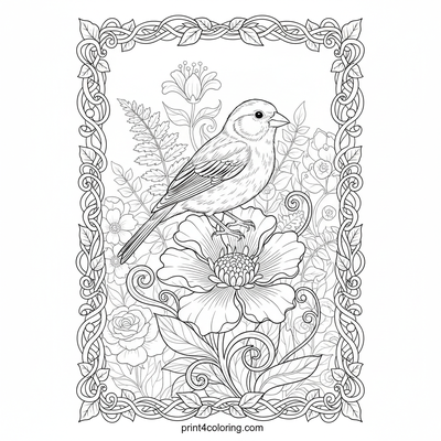 Whimsical Canary on Glowing Bloom