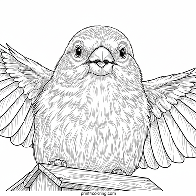 Golden Flight: Graceful Canary's Takeoff - free printable coloring page
