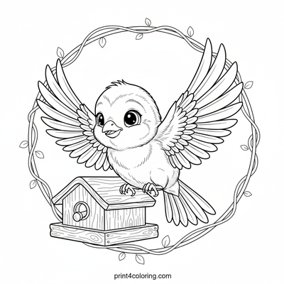 Graceful Canary's Soaring Flight - free printable coloring page