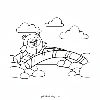 Sweet Candy Cane Bridge Adventure - free printable coloring page