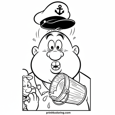 Captain Bluto's Hilarious Hat Mishap - free printable coloring page
