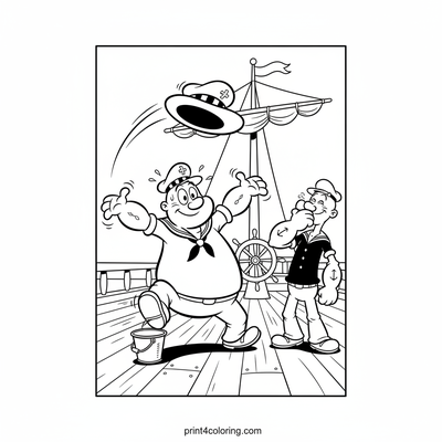Captain Bluto's Hilarious Trip - free printable coloring page