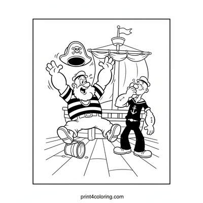 Captain Bluto's Hilarious High Seas Trip - free printable coloring page