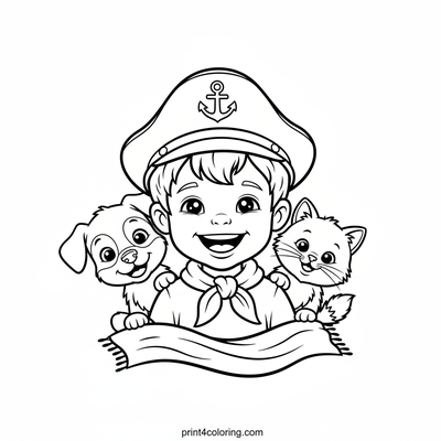 Captain Fred's Wavy Blanket Voyage - free printable coloring page