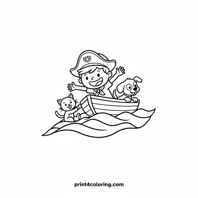 Captain Fred's Blanket Boat Adventure! - free printable coloring page
