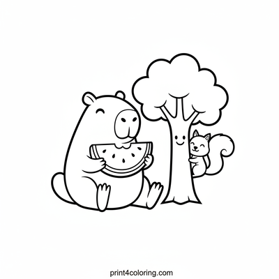 Capybara's Watermelon Feast