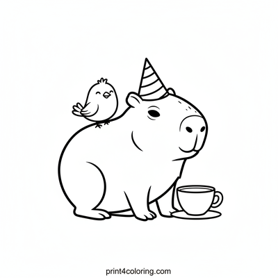 Capybara's Silly Hat Tea Party