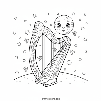 Celtic Harp coloring pages preview