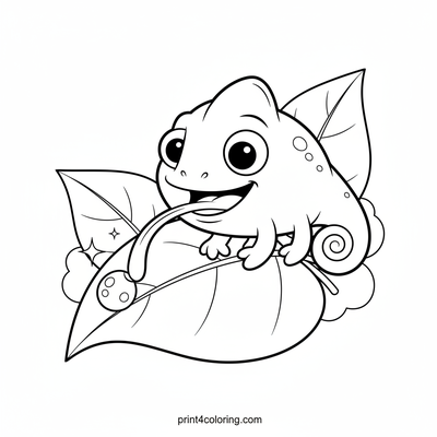 Chameleon's Dewdrop Breakfast