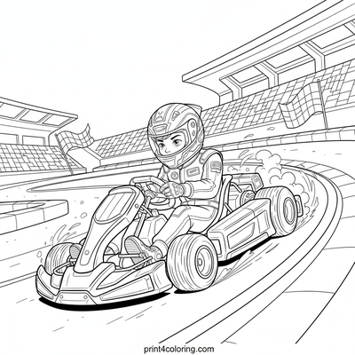 Go-Kart Glory Race - free printable coloring page