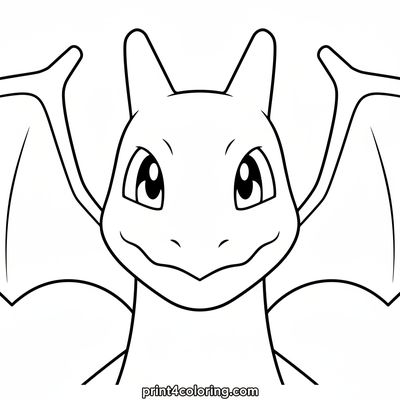 Charizard Soaring High: A Majestic Pokémon Flight - free printable coloring page