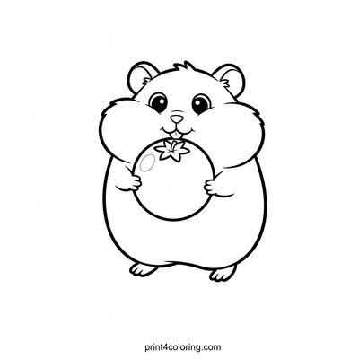 Puffed-Cheek Hamster's Big Berry Haul - free printable coloring page