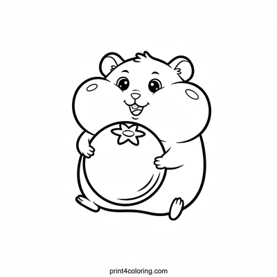 Wobbly Hamster's Blueberry Bonanza - free printable coloring page