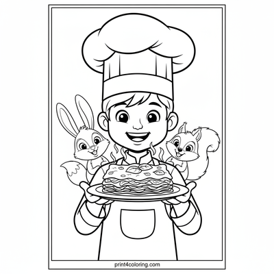 Chef Leo's Super Spinach Surprise! - free printable coloring page