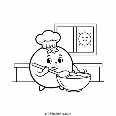 Chef Blueberry's Delicious Dessert Adventure - free printable coloring page