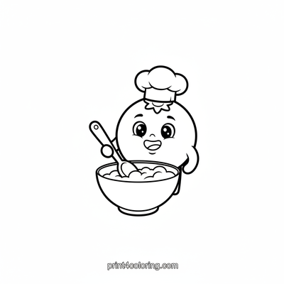 Chef Blueberry's Sweet Treat Kitchen - free printable coloring page