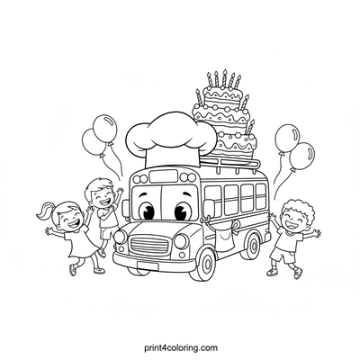 The Chef Bus's Sweet Delivery! - free printable coloring page