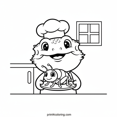 Chef Dragon's Special Snack - free printable coloring page