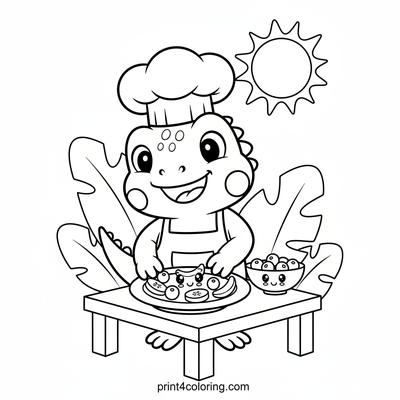 Chef Iggy's Fruity Masterpiece - free printable coloring page