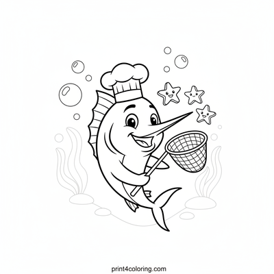 Chef Marlin's Deep-Sea Snack Hunt! - free printable coloring page