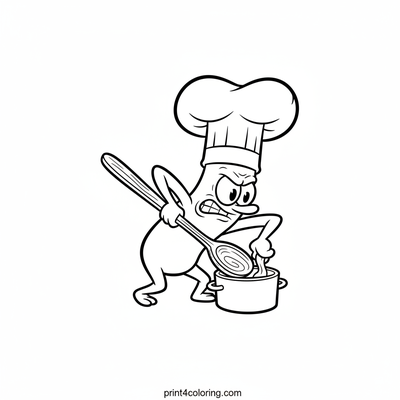 Chef Plankton's Hilarious Culinary Quest - free printable coloring page
