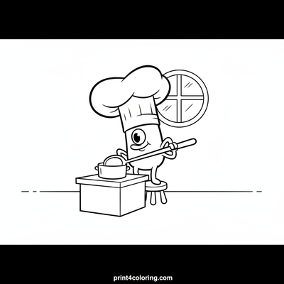 Chef Plankton's Gigantic Culinary Creation - free printable coloring page
