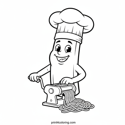 Chef Ziti's Pasta Party Machine - free printable coloring page