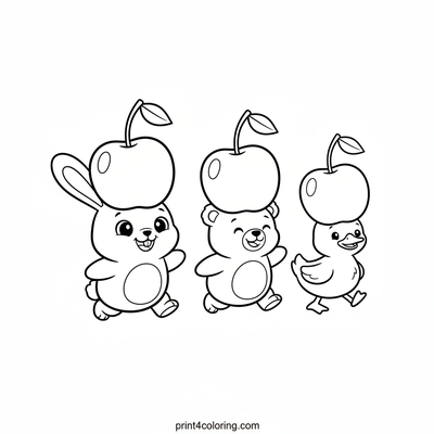 The Great Cherry Hat Parade - free printable coloring page