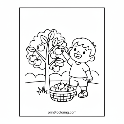 Sweet Cherry Harvest - free printable coloring page