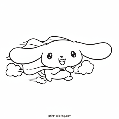 Cinnamoroll's Speedy Sky Race! - free printable coloring page