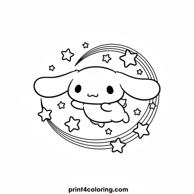 Cinnamoroll's Twinkling Star Journey - free printable coloring page