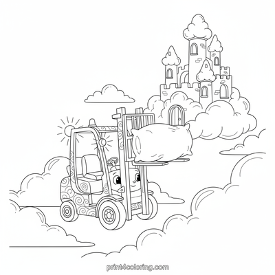 Cloud Castle Construction Crew - free printable coloring page